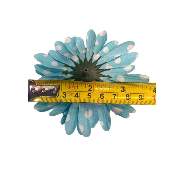 27 Polka Dot Daisy W/Large Rhinestone Multicolor 4” Floral Tops Only Artificial - Picture 7 of 10
